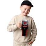 personalized wisconsin badgers arrow armor red black curved tumbler best selling.webp