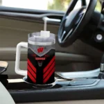 personalized wisconsin badgers arrow armor red black curved tumbler best selling.webp