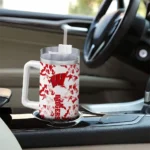 personalized wisconsin badgers camo mashup red white curved tumbler best selling.webp