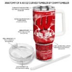 personalized wisconsin badgers honey streaks red curved tumbler best selling.webp