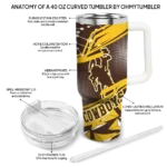 personalized wyoming cowboys abstract paths brown curved tumbler best selling.webp