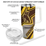 personalized wyoming cowboys arrow burst brown curved tumbler best selling.webp
