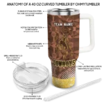 personalized wyoming cowboys geometric prism brown curved tumbler best selling.webp