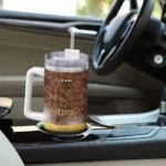 personalized wyoming cowboys geometric prism brown curved tumbler best selling.webp