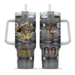 personalized wyoming cowboys superman shield brown gray curved tumbler best selling.webp