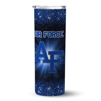 Air Force Falcons Radiant Glitter Blue Skinny Tumbler