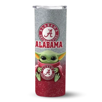 Alabama Crimson Tide Yoda Smile Crimson Skinny Tumbler