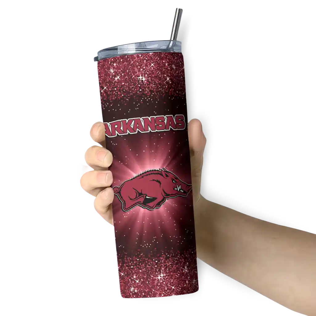 arkansas-razorbacks-radiant-glitter-red-skinny-tumbler-premium-grade-1.webp