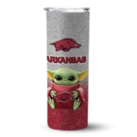 arkansas-razorbacks-yoda-smile-red-skinny-tumbler-best-selling-1.webp
