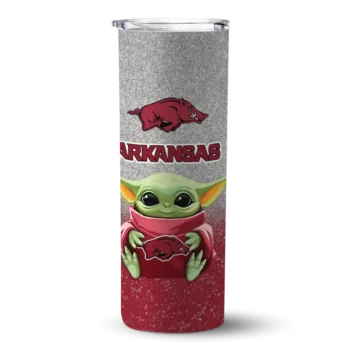 Arkansas Razorbacks Yoda Smile Red Skinny Tumbler