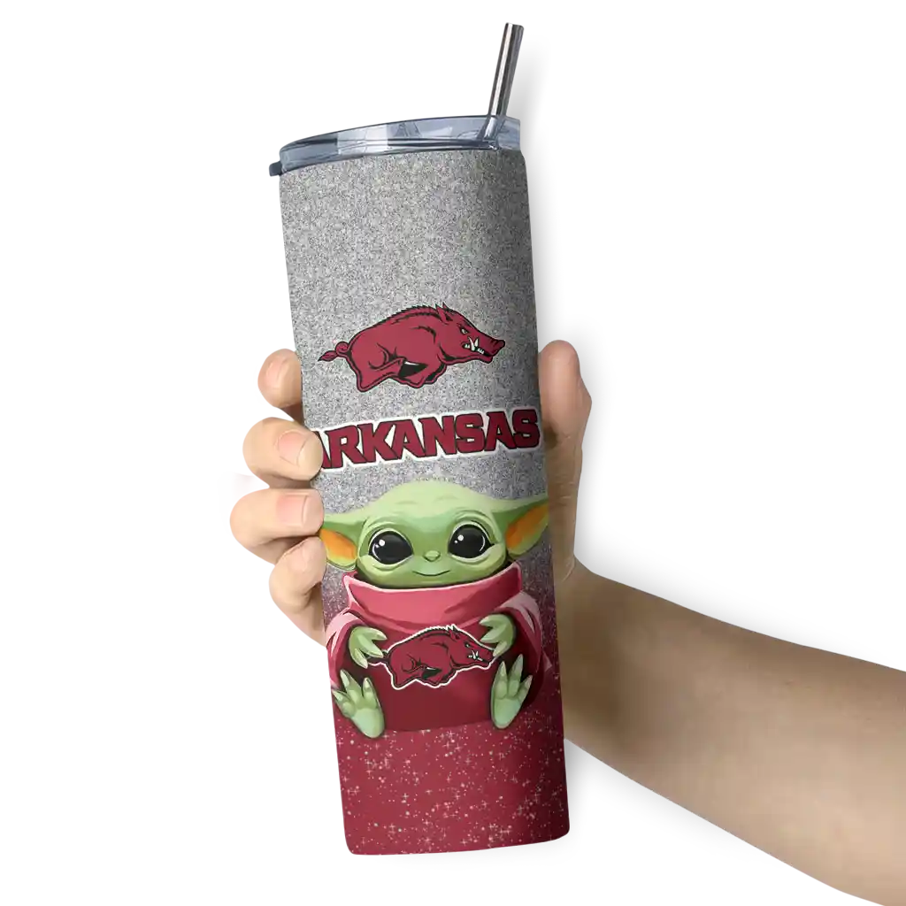 arkansas-razorbacks-yoda-smile-red-skinny-tumbler-premium-grade-1.webp