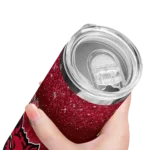 arkansas-state-red-wolves-radiant-glitter-scarlet-skinny-tumbler-best-selling-1.webp