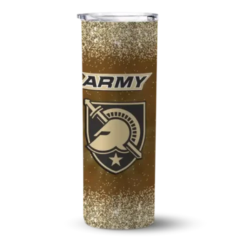 Army Black Knights Radiant Glitter Gold Skinny Tumbler