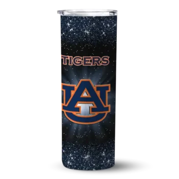 Auburn Tigers Radiant Glitter Navy Blue Skinny Tumbler
