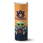 auburn tigers yoda smile navy blue skinny tumbler best selling 1.webp