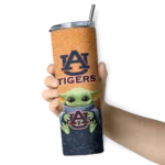 auburn tigers yoda smile navy blue skinny tumbler best selling 1.webp