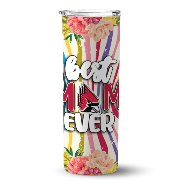 ball state cardinals flower cluster skinny tumbler best selling 1