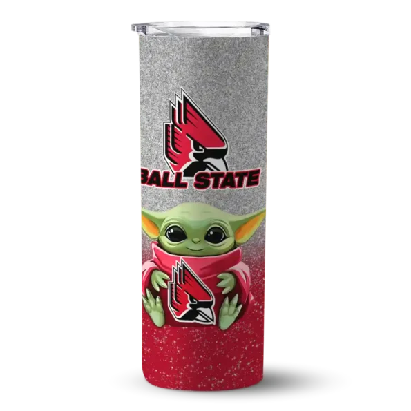 ball state cardinals yoda smile red skinny tumbler best selling