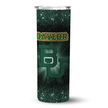 Baylor Bears Radiant Glitter Green Skinny Tumbler
