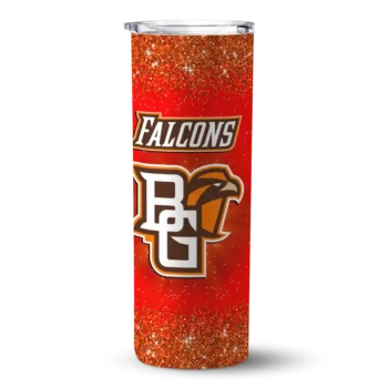 Bowling Green Falcons Radiant Glitter Orange Skinny Tumbler