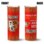 bowling green falcons radiant glitter orange skinny tumbler best selling 1 1.webp