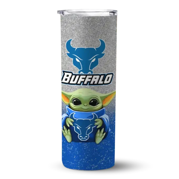buffalo bulls yoda smile royal blue skinny tumbler best selling