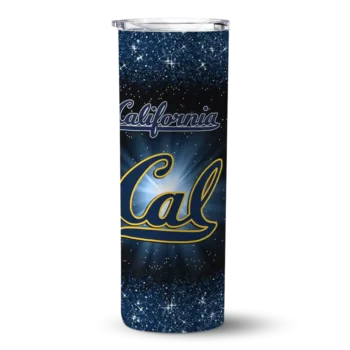 California Golden Bears Radiant Glitter Blue Skinny Tumbler