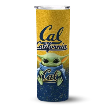 California Golden Bears Yoda Smile Blue Skinny Tumbler
