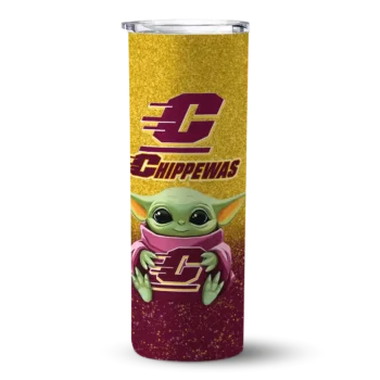 Central Michigan Chippewas Yoda Smile Maroon Skinny Tumbler