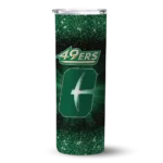 charlotte-49ers-radiant-glitter-green-skinny-tumbler-best-selling.webp