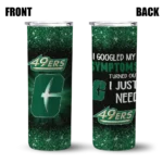 charlotte-49ers-radiant-glitter-green-skinny-tumbler-best-selling.webp