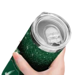 charlotte-49ers-radiant-glitter-green-skinny-tumbler-best-selling.webp