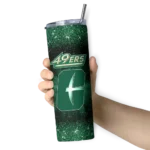 charlotte-49ers-radiant-glitter-green-skinny-tumbler-best-selling.webp