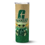 charlotte-49ers-yoda-smile-green-skinny-tumbler-best-selling.webp