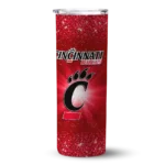 cincinnati-bearcats-radiant-glitter-red-skinny-tumbler-best-selling.webp