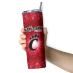 cincinnati-bearcats-radiant-glitter-red-skinny-tumbler-best-selling.webp