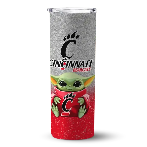 cincinnati bearcats yoda smile red skinny tumbler best selling