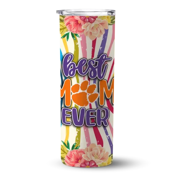 clemson tigers flower cluster skinny tumbler best selling