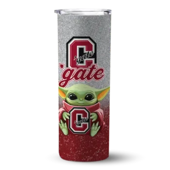 Colgate Raiders Yoda Smile Maroon Skinny Tumbler