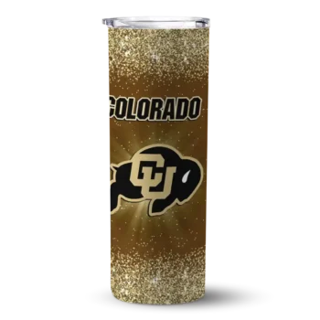 Colorado Buffaloes Radiant Glitter Gold Skinny Tumbler