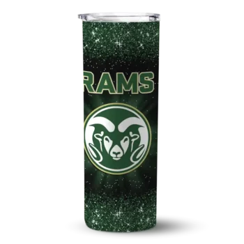 Colorado State Rams Radiant Glitter Green Skinny Tumbler