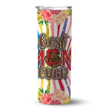 Cornell Big Red Flower Cluster Skinny Tumbler