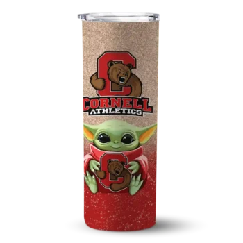 Cornell Big Red Yoda Smile Red Skinny Tumbler