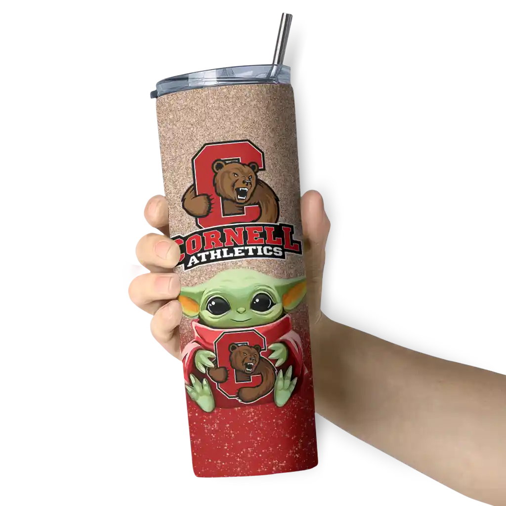 cornell-big-red-yoda-smile-red-skinny-tumbler-premium-grade.webp