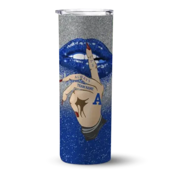 Custom Air Force Falcons Sparkle Lips Blue Skinny Tumbler