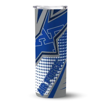 Custom Air Force Falcons Web Stripes Blue White Skinny Tumbler
