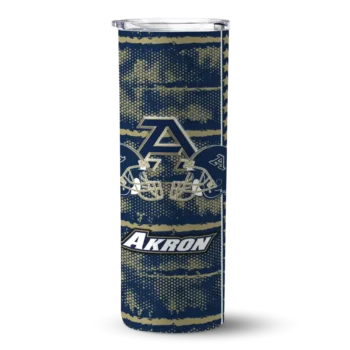 Custom Akron Zips Chevron Patch Blue Skinny Tumbler