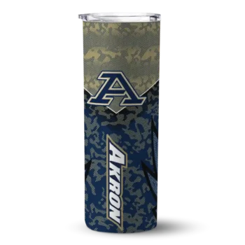 Custom Akron Zips Spiral Burst Print Blue Skinny Tumbler