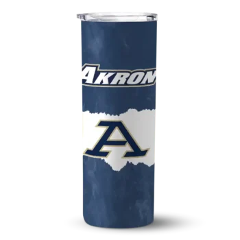 Custom Akron Zips Torn Band Blue White Skinny Tumbler