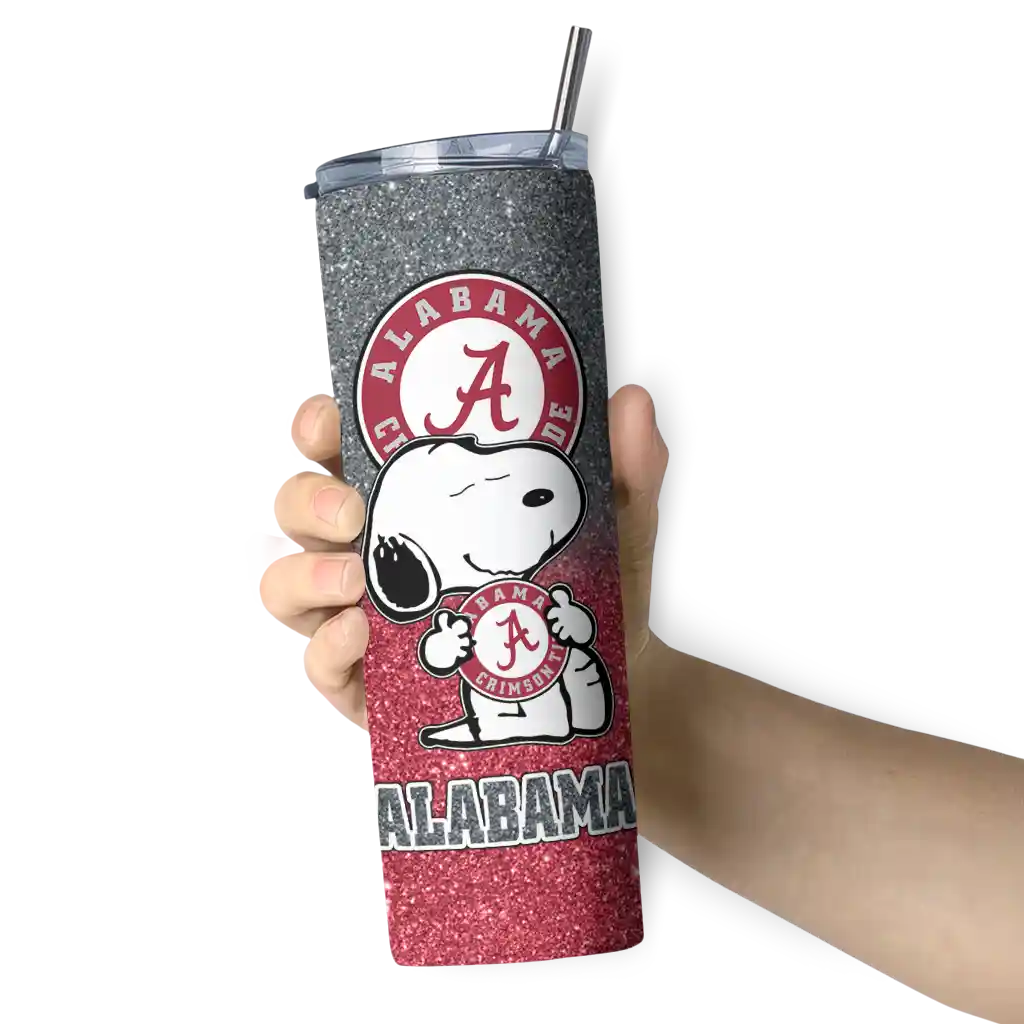 custom-alabama-crimson-tide-snoopy-attitude-crimson-skinny-tumbler-premium-grade.webp